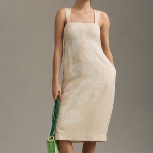*Anthropologie Pilcro Sleeveless Square Neck Linen Dress